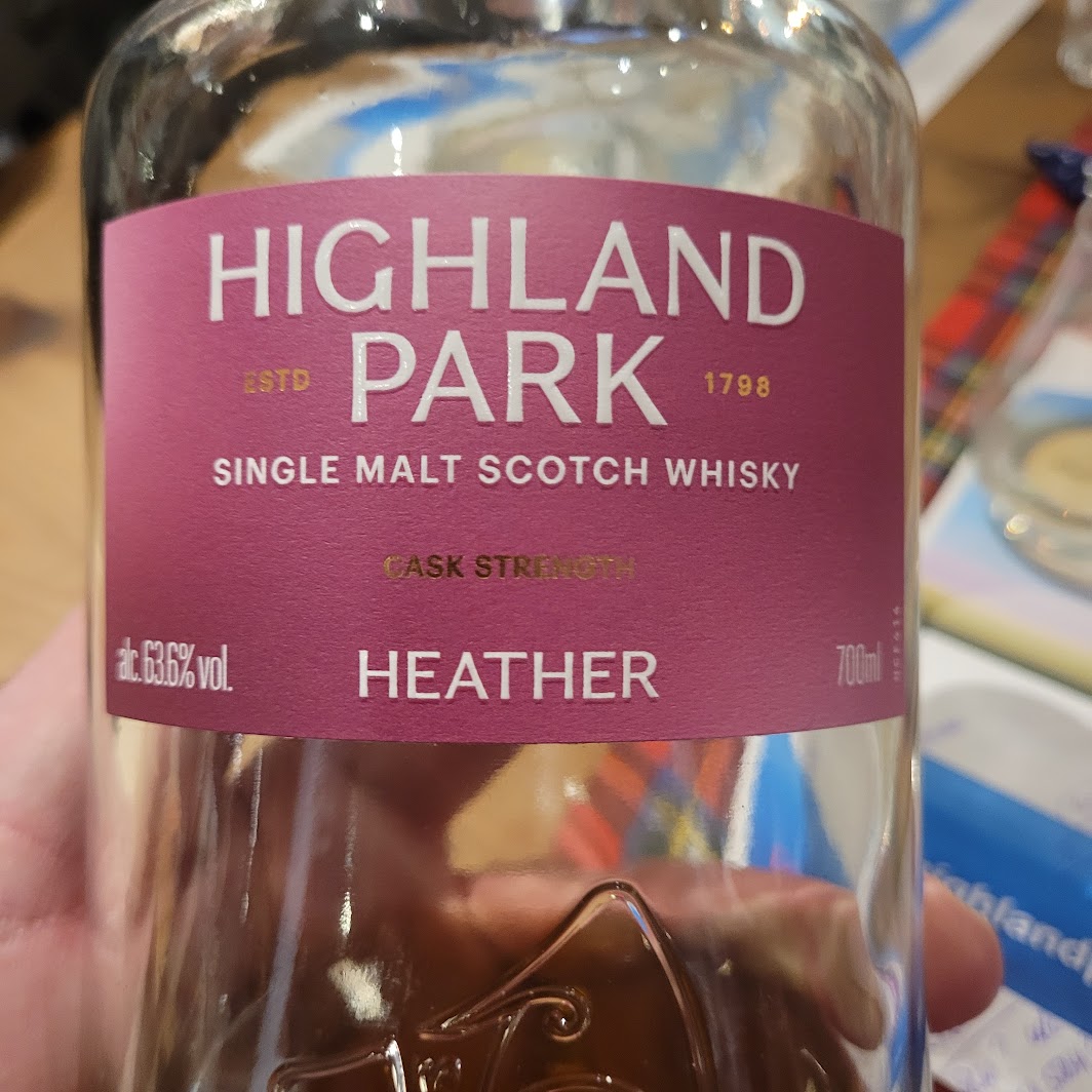 Highland Park Cask Strength Heather 63,6% – hemlig dram vid provning på Scottish House<br />
